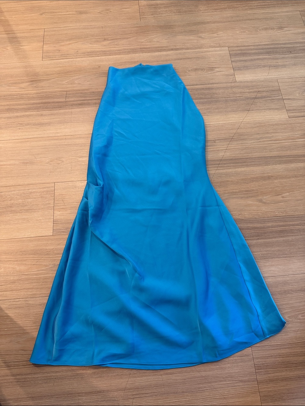 Aritzia Teal Satin Mermaid Maxi Skirt
